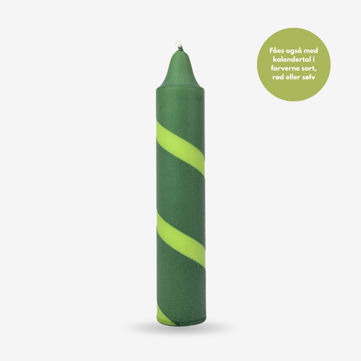 Grøn / Lime stribet kalenderlys