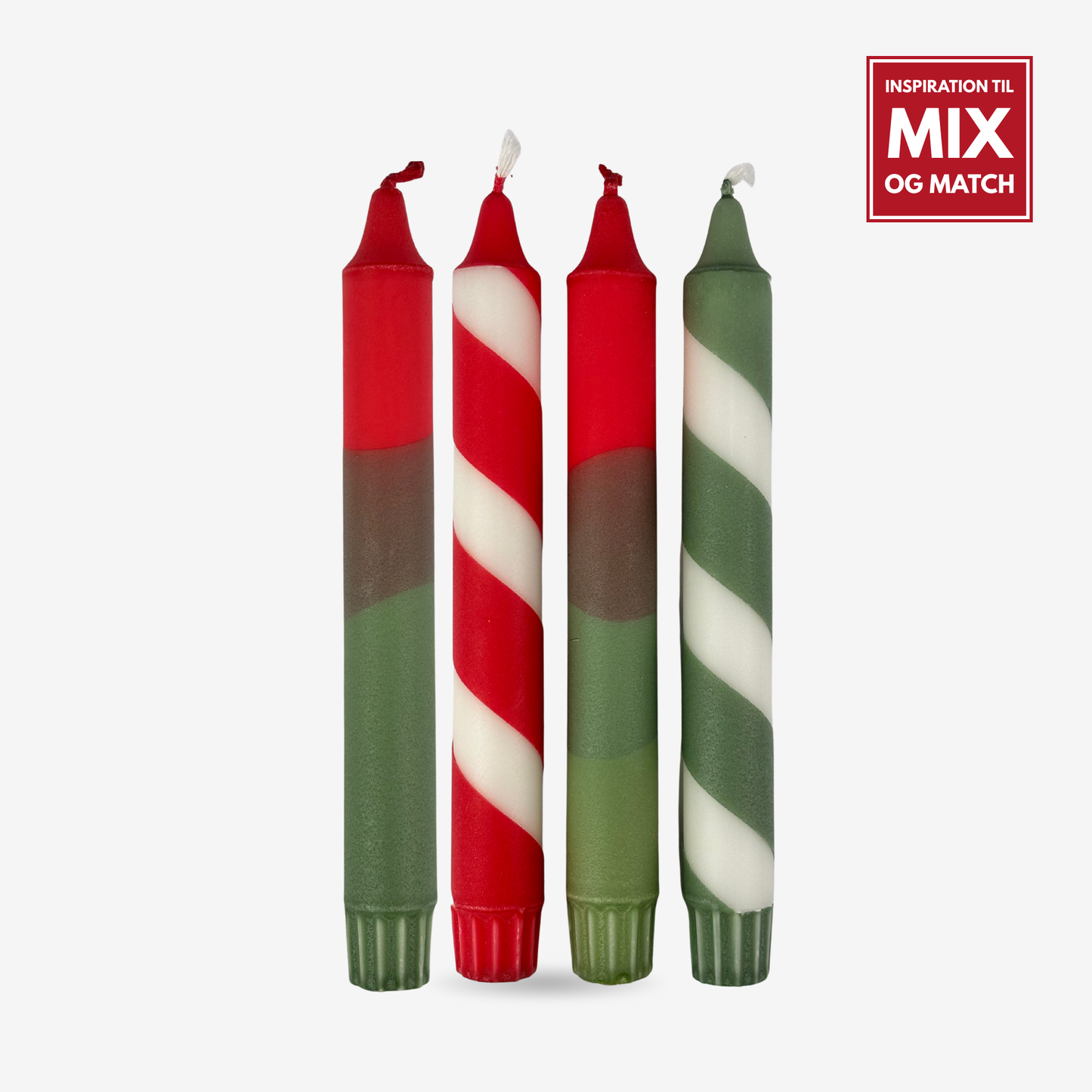 Grøn / Rød stearinlys