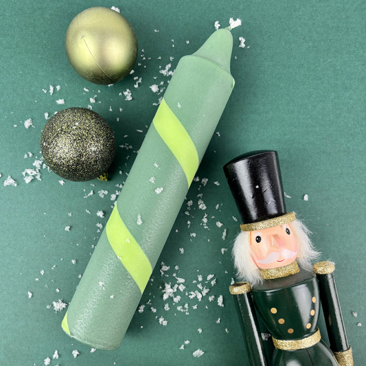 Grøn / Lime stribet kalenderlys