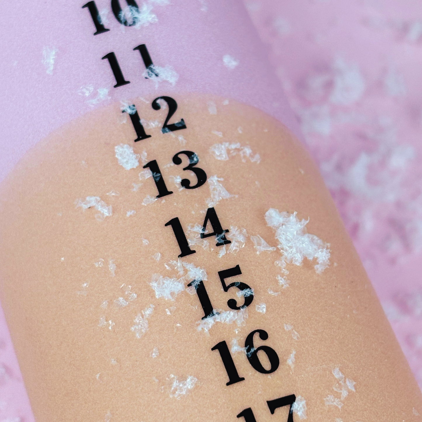 Brun / Beige / rosa kalenderlys med sort tal