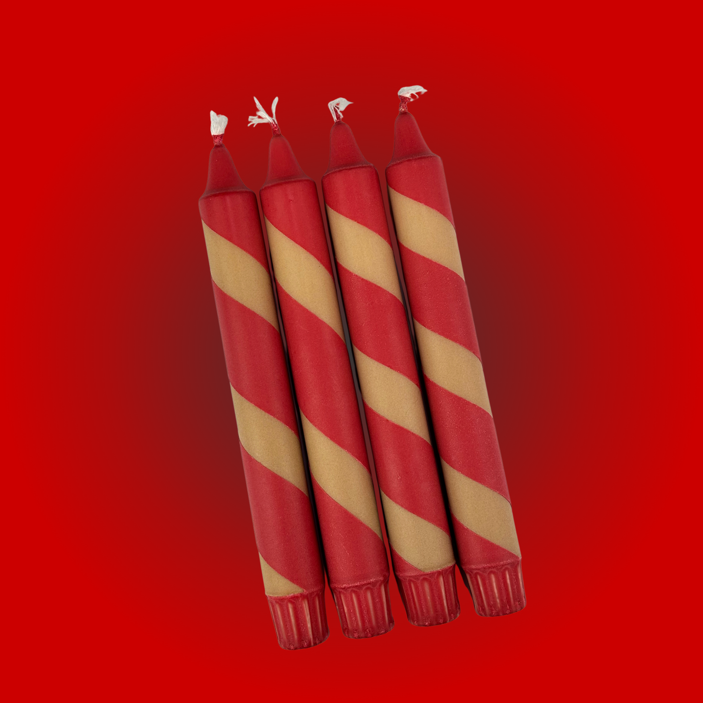 Brun / Rød stribet stearinlys